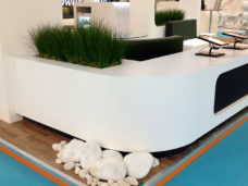 Simple contemporary grasses for custom built containers for Design Craft Exhibitions