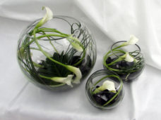 Glass Globes of Calla Lillies available in different sizes